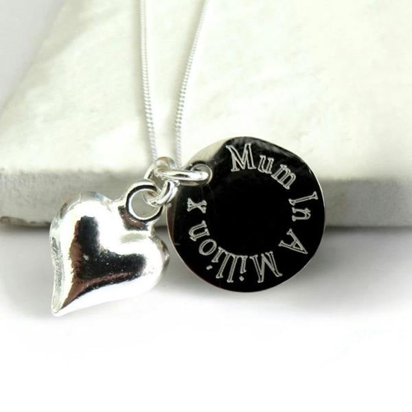 Aye Do Gifts Personalised Edge Silver Heart Charm Necklace