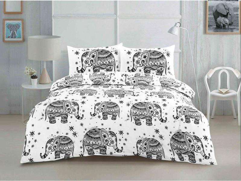 Elephant Black/White Duvet Cover Set