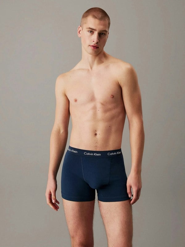 Calvin Klein COTTON STRETCH Mens 3 Pack Trunks Multicoloured