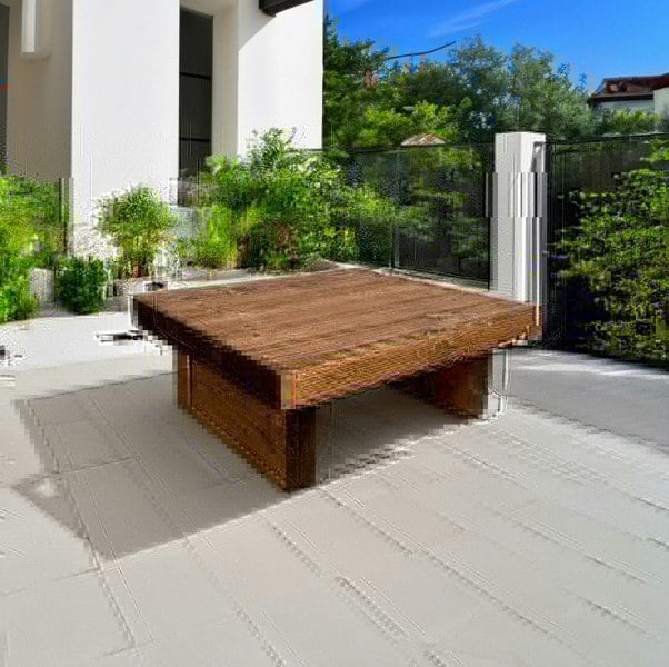 The Bespoke Carpentry Co 3" Chunky Pine Outdoor Coffee Table