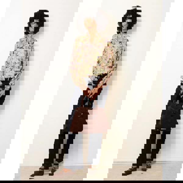 Blue Vanilla Watercolour Floral Printed Tie Front Blouse