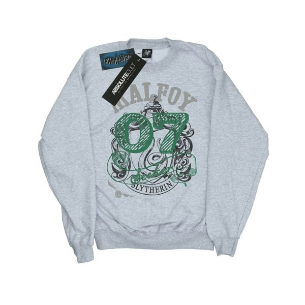 Harry Potter Girls Draco Malfoy Seeker Slytherin Sweatshirt - Sports Grey