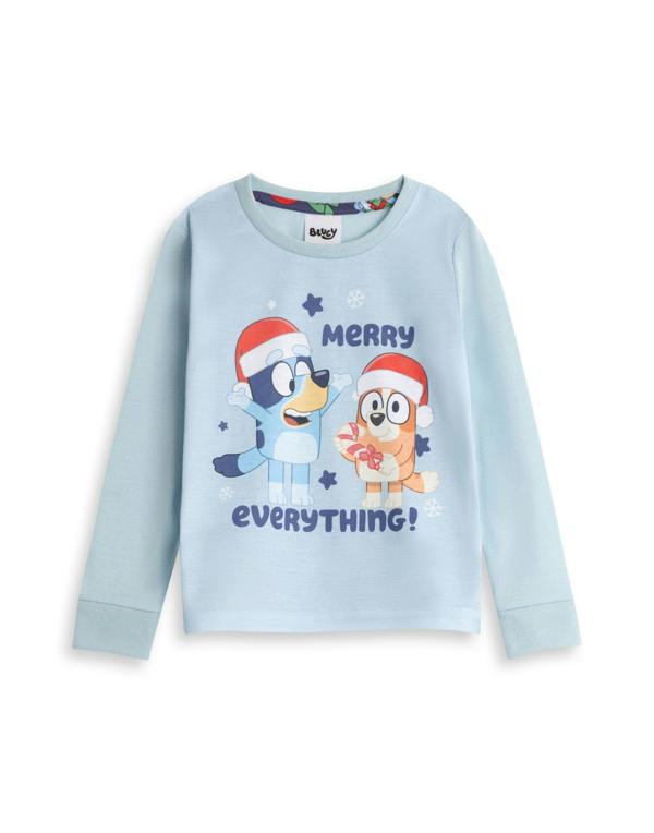 Bluey Unisex Kids Multicoloured Christmas Long Sleeve Long Leg Pyjama Set