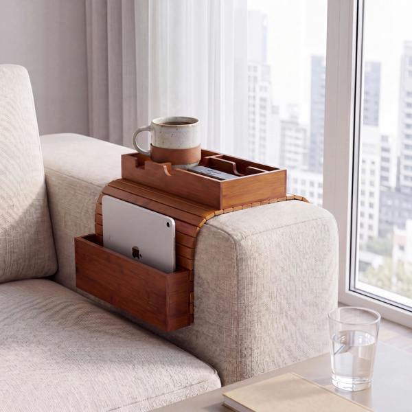 Maison des Cadeaux Bamboo Sofa Armrest Tray