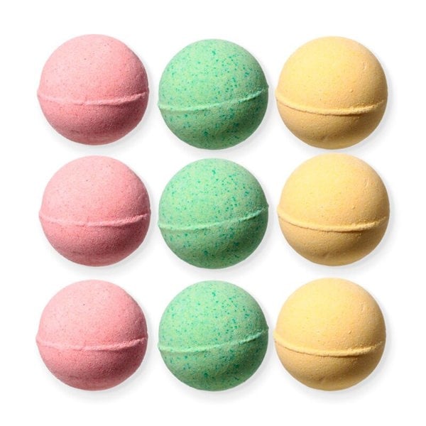 Set of 9 Butterfly Meadows Mini Bath Bombs with Almond Oil