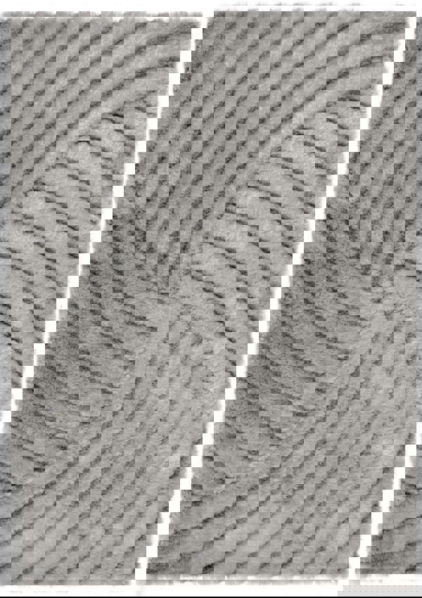 Dallas Silver Grey Shaggy Rug | Retro Chic Comfort |The Rugs