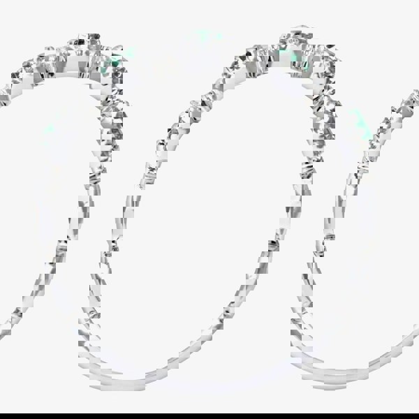 T. H. Baker 9ct White Gold Emerald & 0.20ct Diamond Cluster Ring PR06629W EM