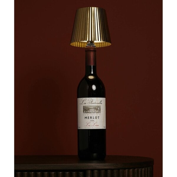 Hestia Wine Bottle Lamp Topper LED Rechargeable Touch Lamp - Brass