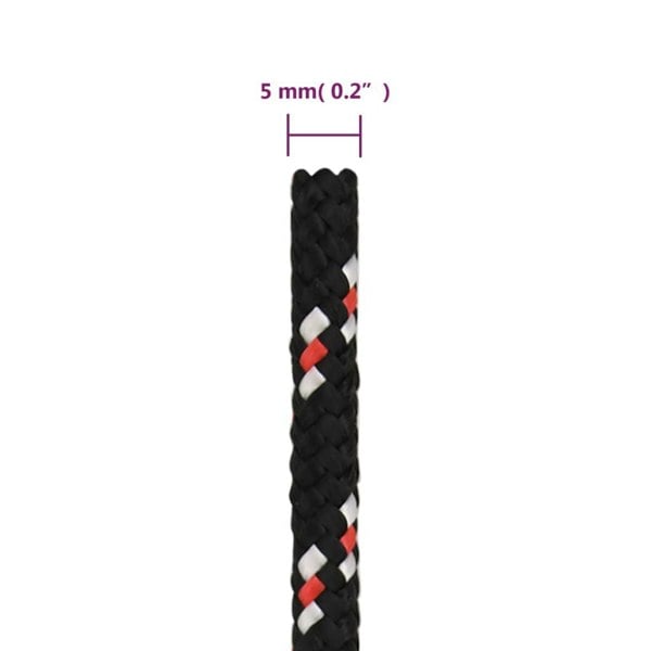 Berkfield Boat Rope Black 5 mm 50 m Polypropylene