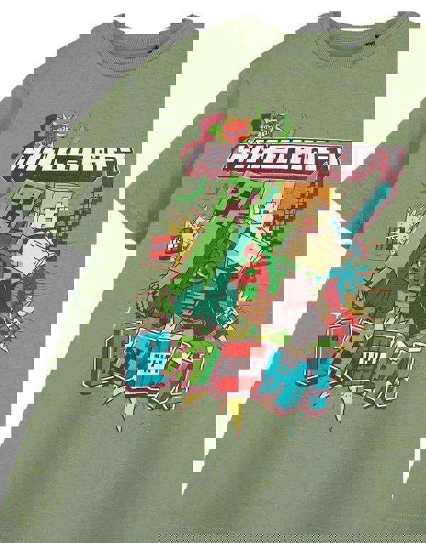 Minecraft Boys Green Boom Short Sleeved T-Shirt