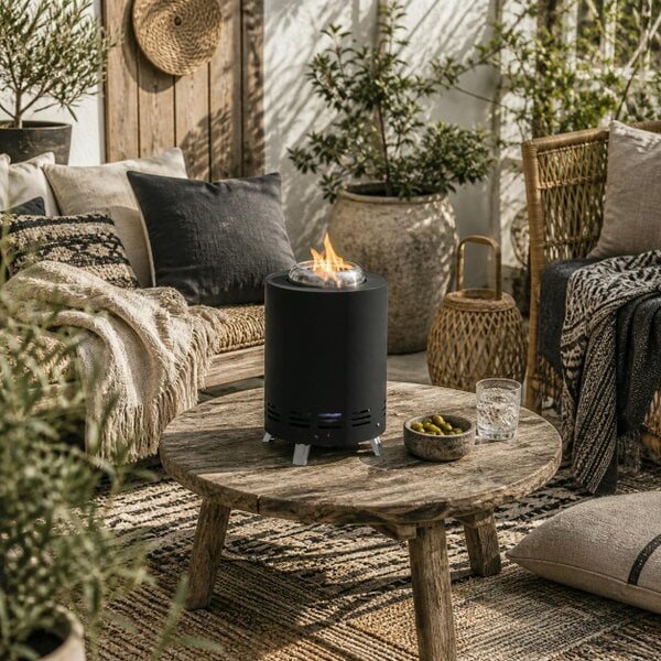 Wyld Haus Balatti Small Stainless Steel Black Tabletop Smokeless Fire Pit