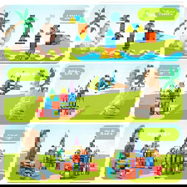 Dekko Kids Magnetic Building Blocks Magnetic Tiles Educational Construction Toy