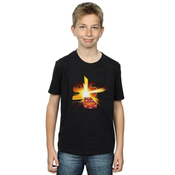 Disney Boys Cars Lightning McQueen Burst T-Shirt - Black