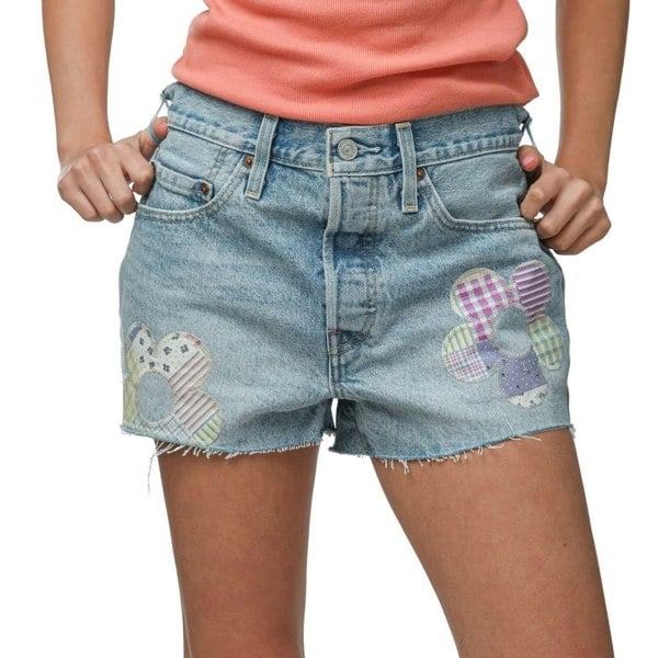 Levis Womens/Ladies 501 Original Shorts - Light Blue
