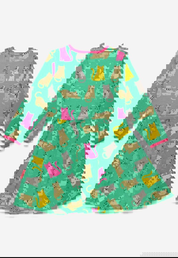 Organic Kitten Print Skater Dress - Toby Tiger