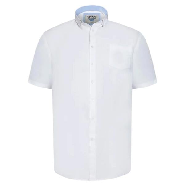 Duke Mens James D555 Tall Short-Sleeved Shirt - White
