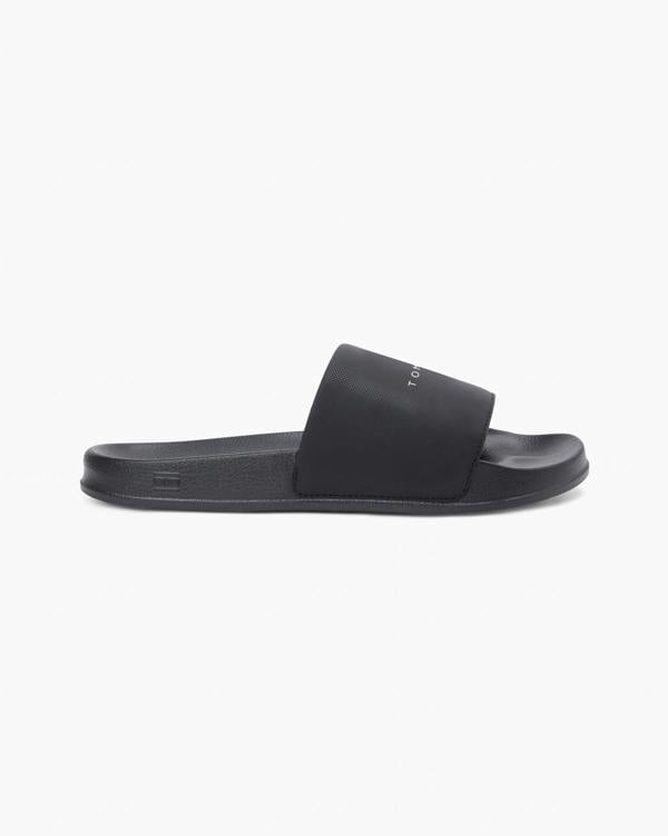 Tommy Hilfiger Core TH Mens Pool Sliders - Black