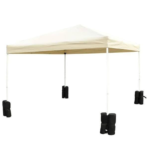 Black gazebo sandbag weight bags for tent leg anchors, set of 4