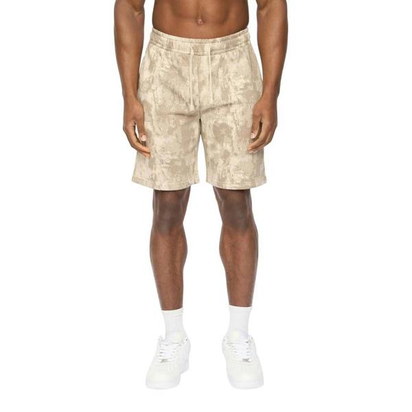 Crosshatch Mens Bardon Camo Sweat Shorts - Light Stone Camo - 