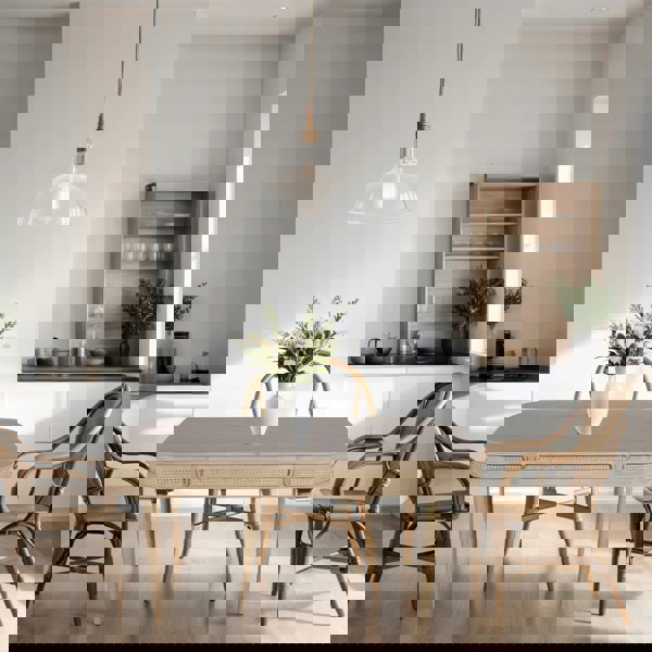 IH Design Carlester Cane And Wood Dining Table