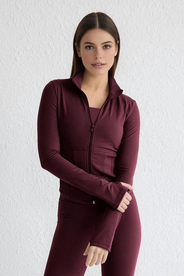 WOVCOR Thumbhole Knitted Sports Jacket