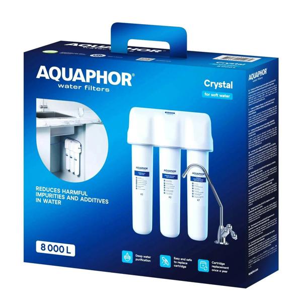 AQUAPHOR Crystal Under‑Sink Water Filter System: Filter Capacity: 8000 Litres
