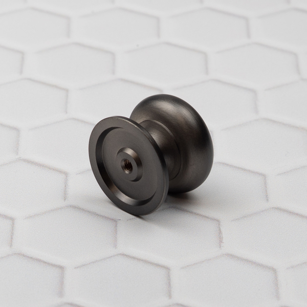 Handle & Home Dark Bronze Round Mushroom Knobs and Coordinating Cup Handle