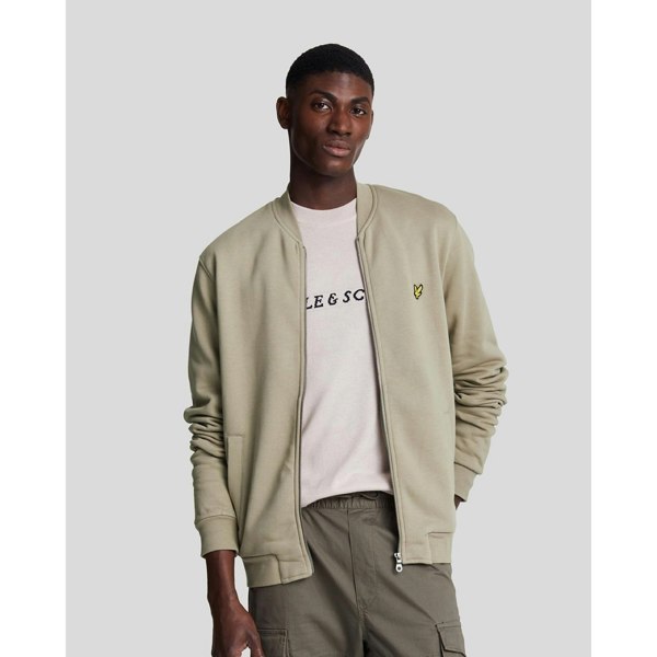 Lyle & Scott Mens Jersey Bomber Jacket - Sage Uniform