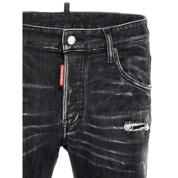 DSQUARED2 Skater Jean Destroyed Reinforced Denim Black Jeans W30