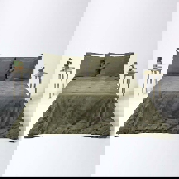 HOMESCAPES French Flax Linen Fitted Sheet – 46 cm Extra Deep