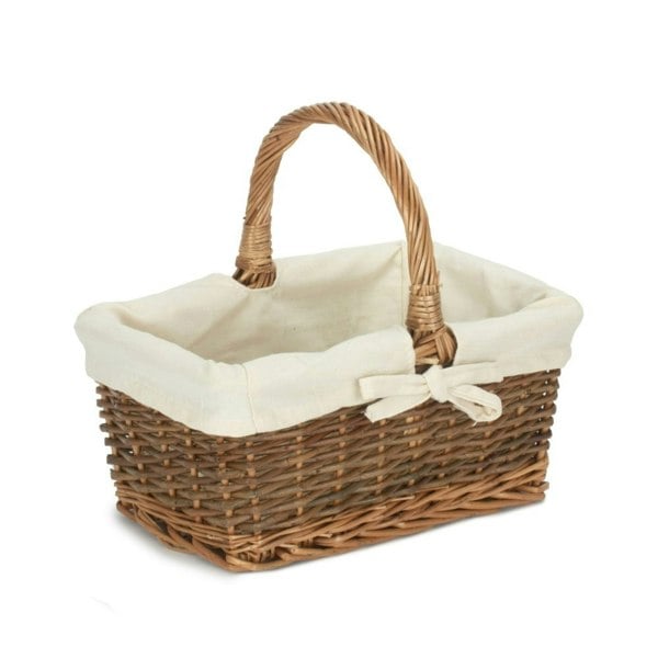 Rectangular Unpeeled Willow Shopping Basket