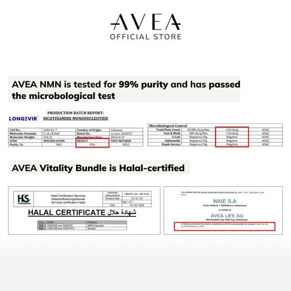 AVEA Vitality Bundle | NAD Vitaliser + NAD Booster Supplement| Swiss Quality | NAD Supplement | Antioxidants | Replenish NAD Level