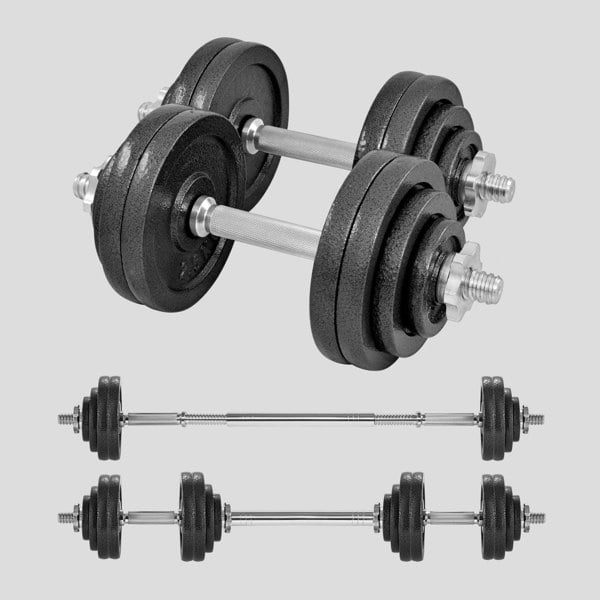 Phoenix Fitness Adjustable 30KG Dumbbell and Barbell Weight Set