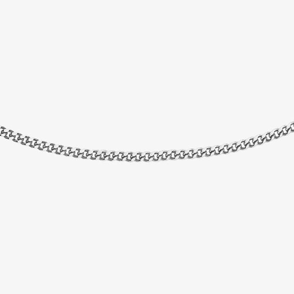 T. H. Baker 18ct White Gold Diamond-Cut Curb Chain Necklace 7.13.3953