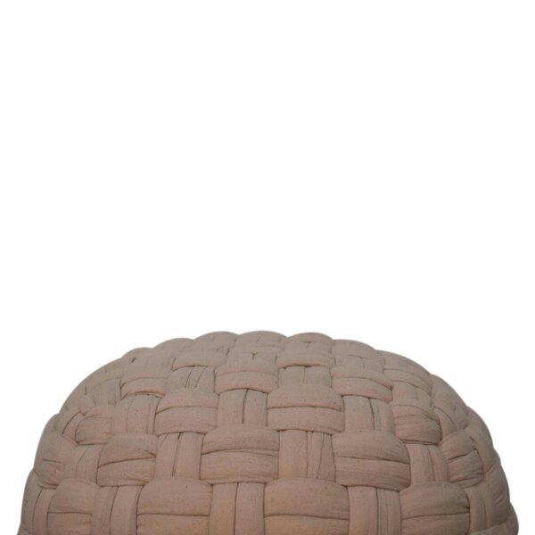 Wyld Haus Noto Tube Cream Cotton Hand Knitted Footstool