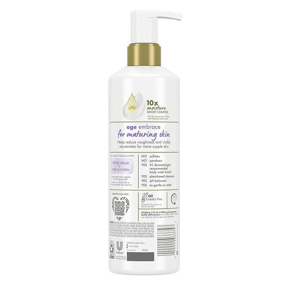 Dove Body Love Age Embrace Body Cleanser with Peptide Serum & Glycerin, 6x517ml