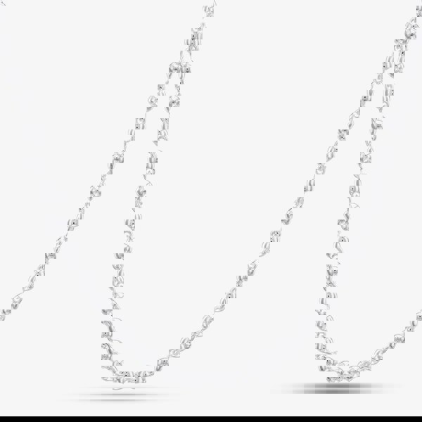 T. H. Baker Argentium Silver 17.7 Inch Fancy Ball Chain Necklace ARG-943024-17.7