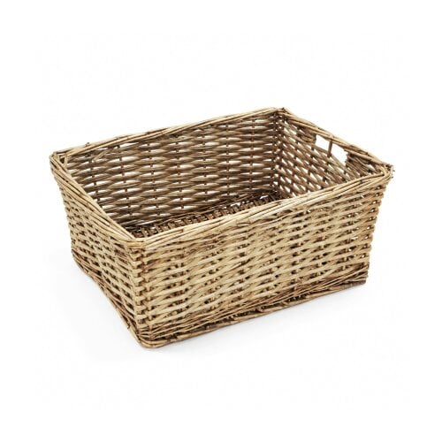JVL Small Handmade Open Top Wicker Hamper Gift Storage Basket