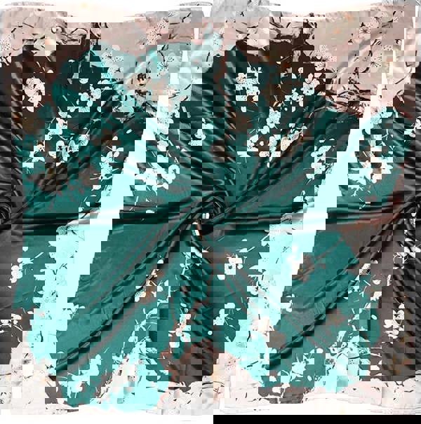 Anyyou Fashion Premium Satin Square Scarf – Green 646 Silk-Feel Neckwrap for Women