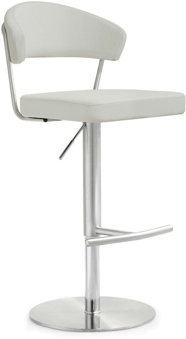 Furniture Edit Cosmo Light Grey Stainless Steel Barstool