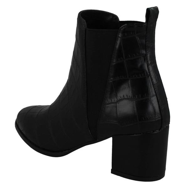 Spot On Ladies Spot On Mid Chunky Heel Ankle Boots F51090