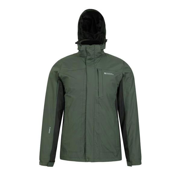 Mountain Warehouse Mens Thunderstorm 3 in 1 Waterproof Jacket - Khaki - 