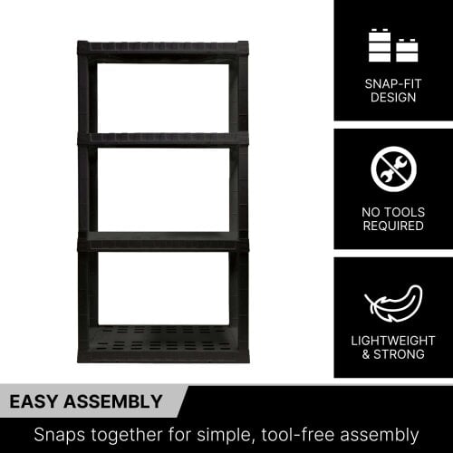 Oskar 4 Tier Shelves Garage Shelving Units Heavy Duty Storage Racking Shelf 35x76x144cm