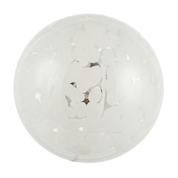 Stylish Pair of Round White Snowflake Glass Shades for G9 Lamp Holders Image 4