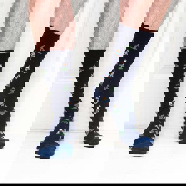 Jemsox 3 Pack Trees Design Organic Cotton Mens Socks Christmas Gift Set