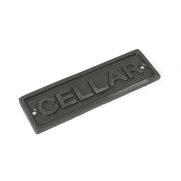 Antique Cast Iron Cellar Door Sign - 152mm