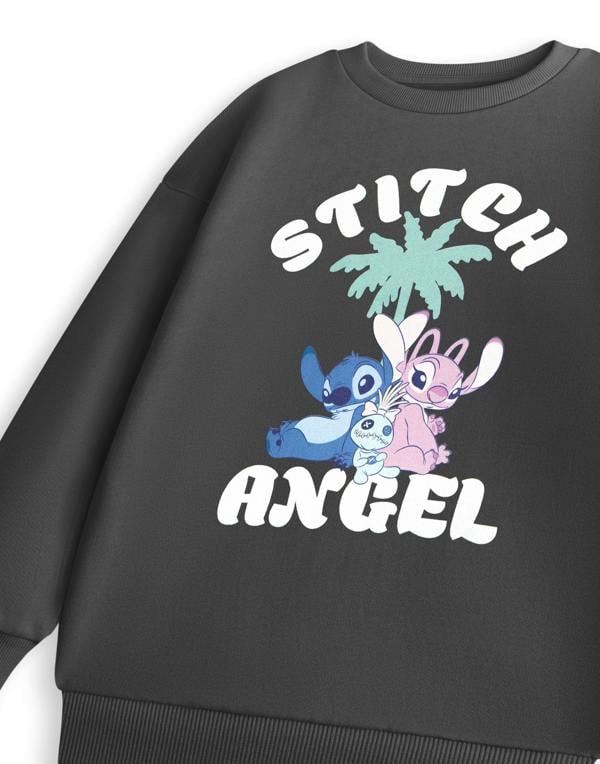 Disney Stitch & Angel Girls Grey Lilo & Stitch Sweatshirt