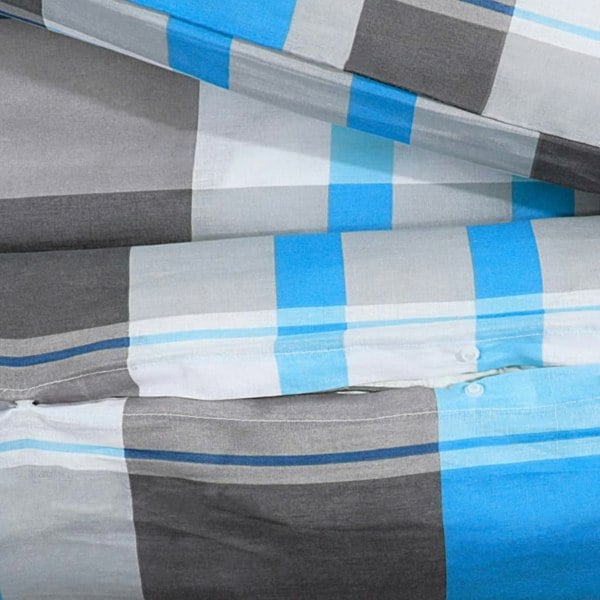 Berkfield Duvet Cover Set Blue and Grey 240x220 cm Cotton