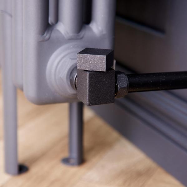 Flode Corner Square Manual Radiator Valve Pack | 15mm x 1/2″ | Anthracite