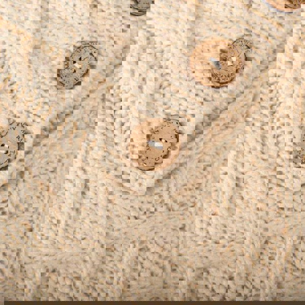 Aran Cable Button Shawl Neck Poncho - Cozy Knitwear for Women